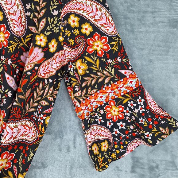 Womens Dress Medium Boho‎ Hippie Retro Peasant Floral Paisley Festival Bloomcore - Picture 3 of 7